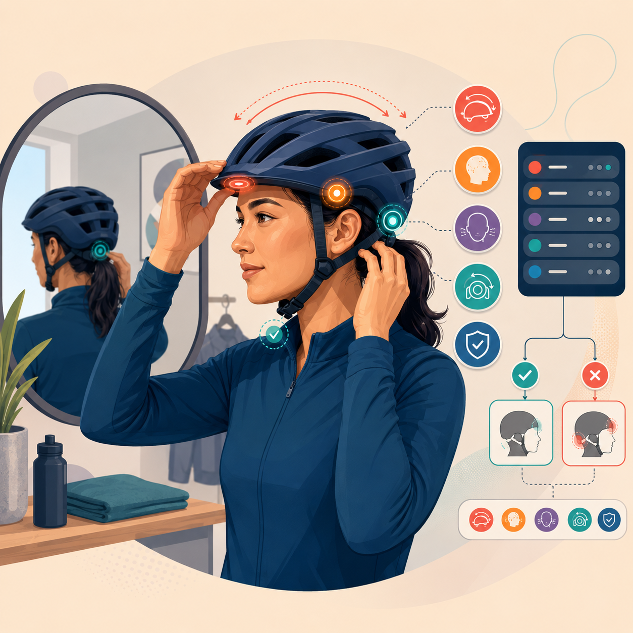 Helmet Fit Adjustment Infographic