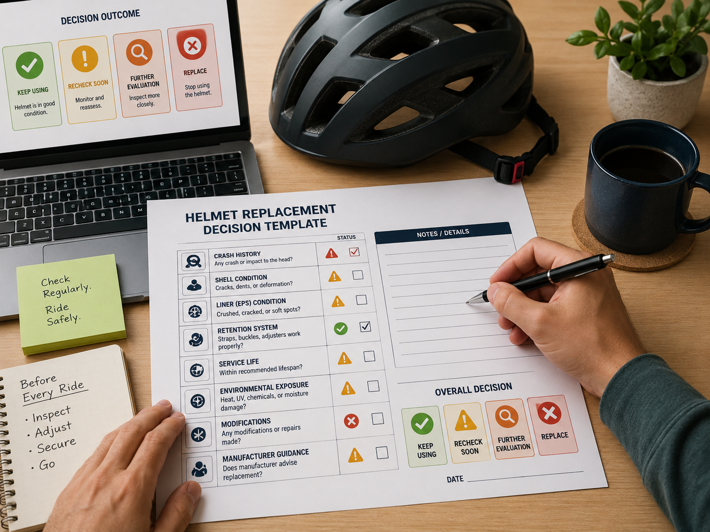 Helmet Replacement Decision Template
